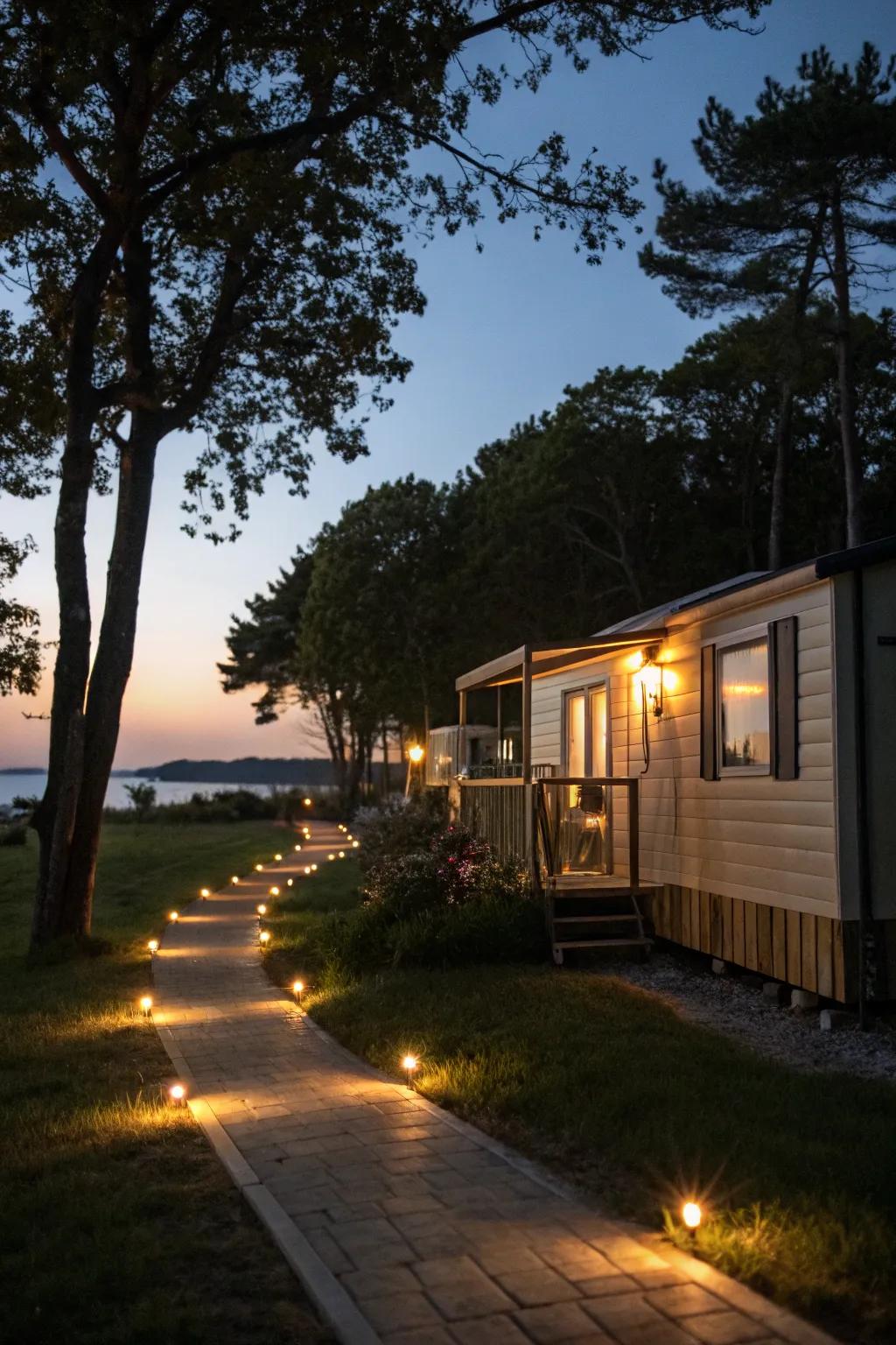Exterior lighting enhances both beauty and safety.