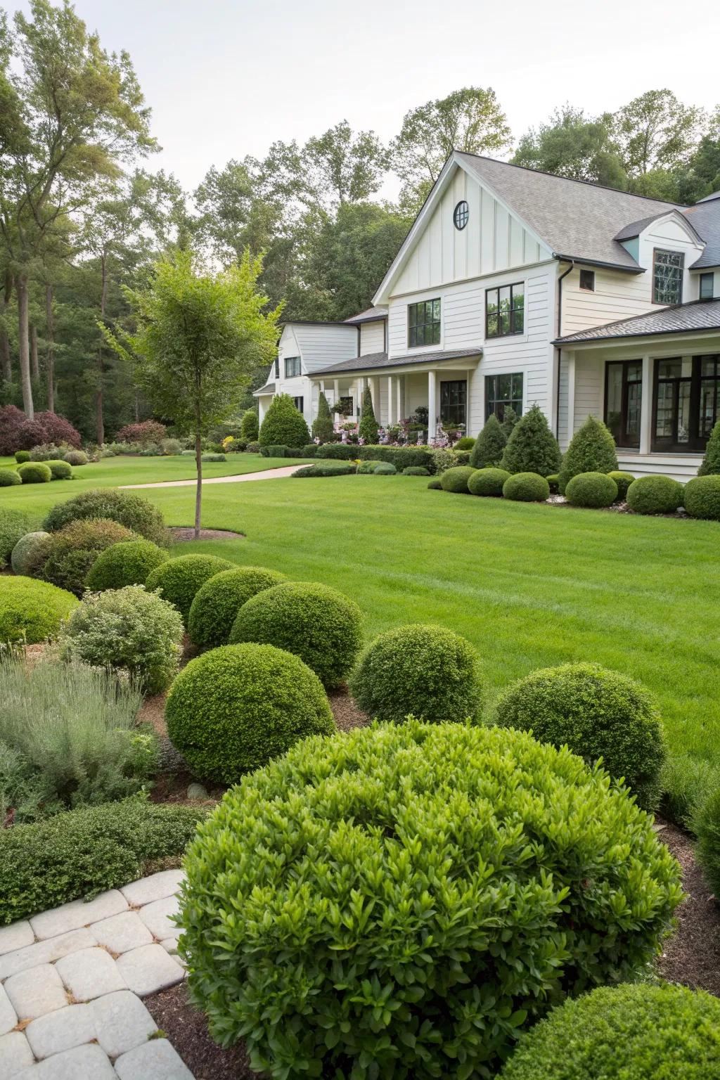 Lush greenery provides a serene and inviting atmosphere.