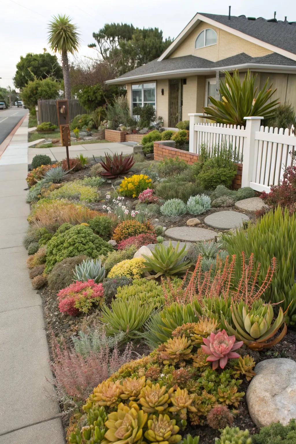 Drought-resistant plants offer vibrant greenery with minimal water.