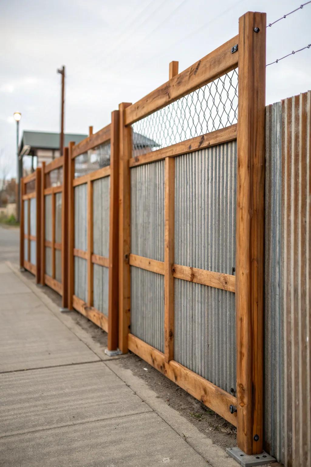 Industrial chic with corrugated metal and wood