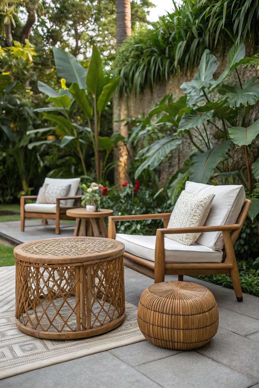 Integrate nature into your design with natural materials.