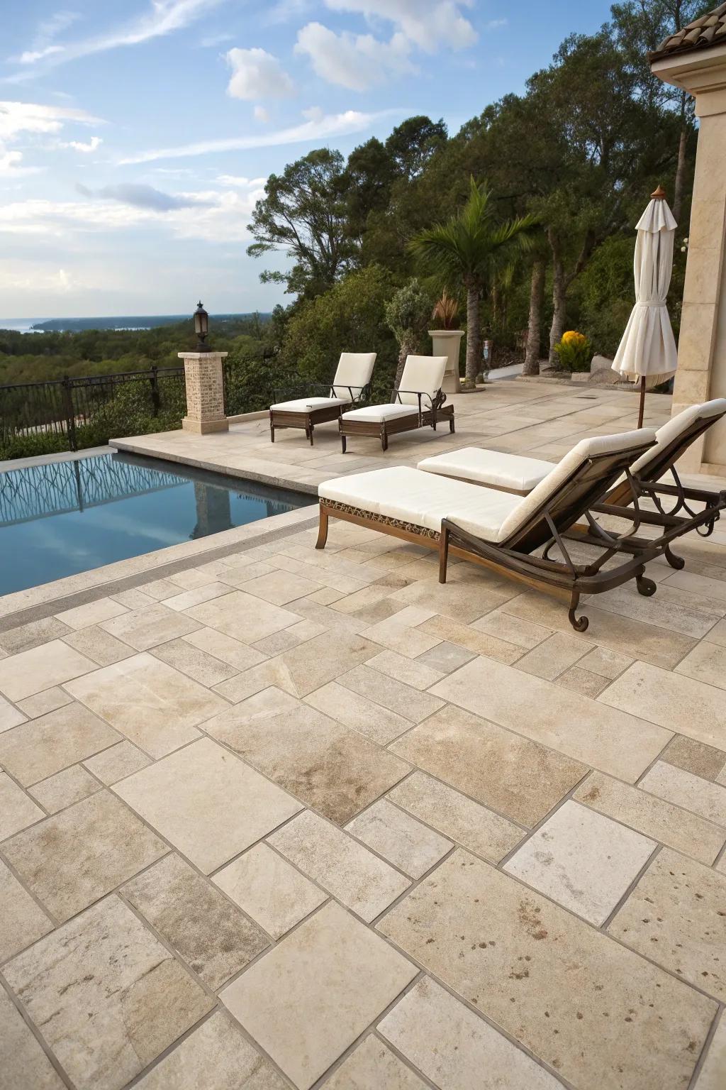 Elevate your pool deck with the timeless elegance of natural stone.