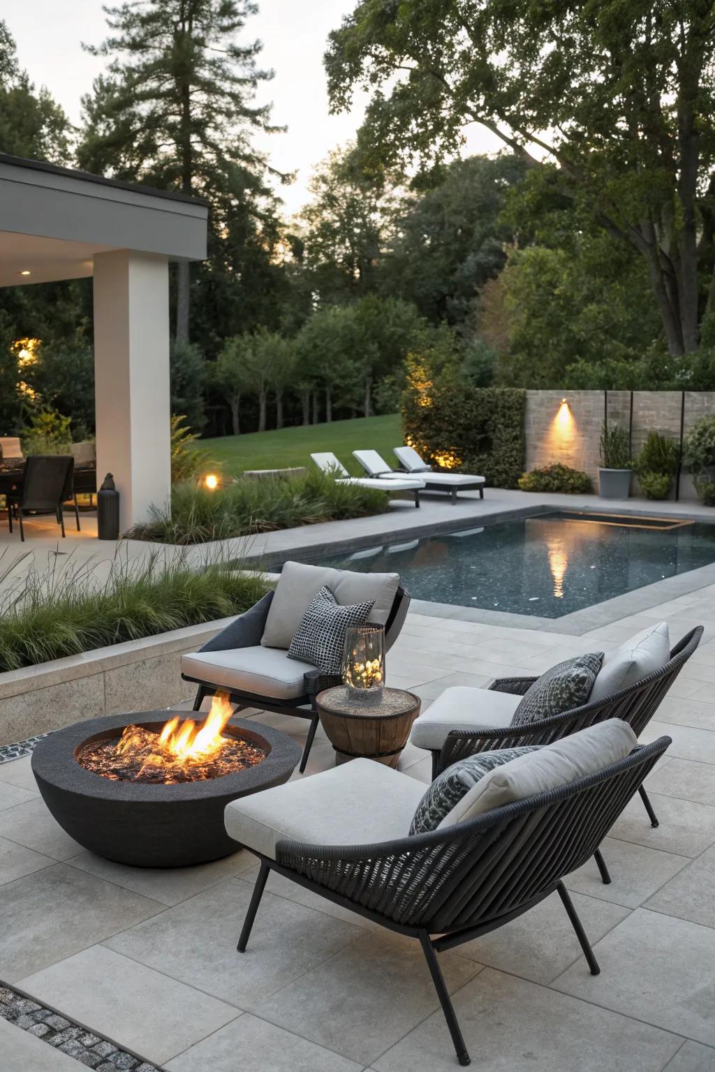 Luxury lounging with style and warmth.