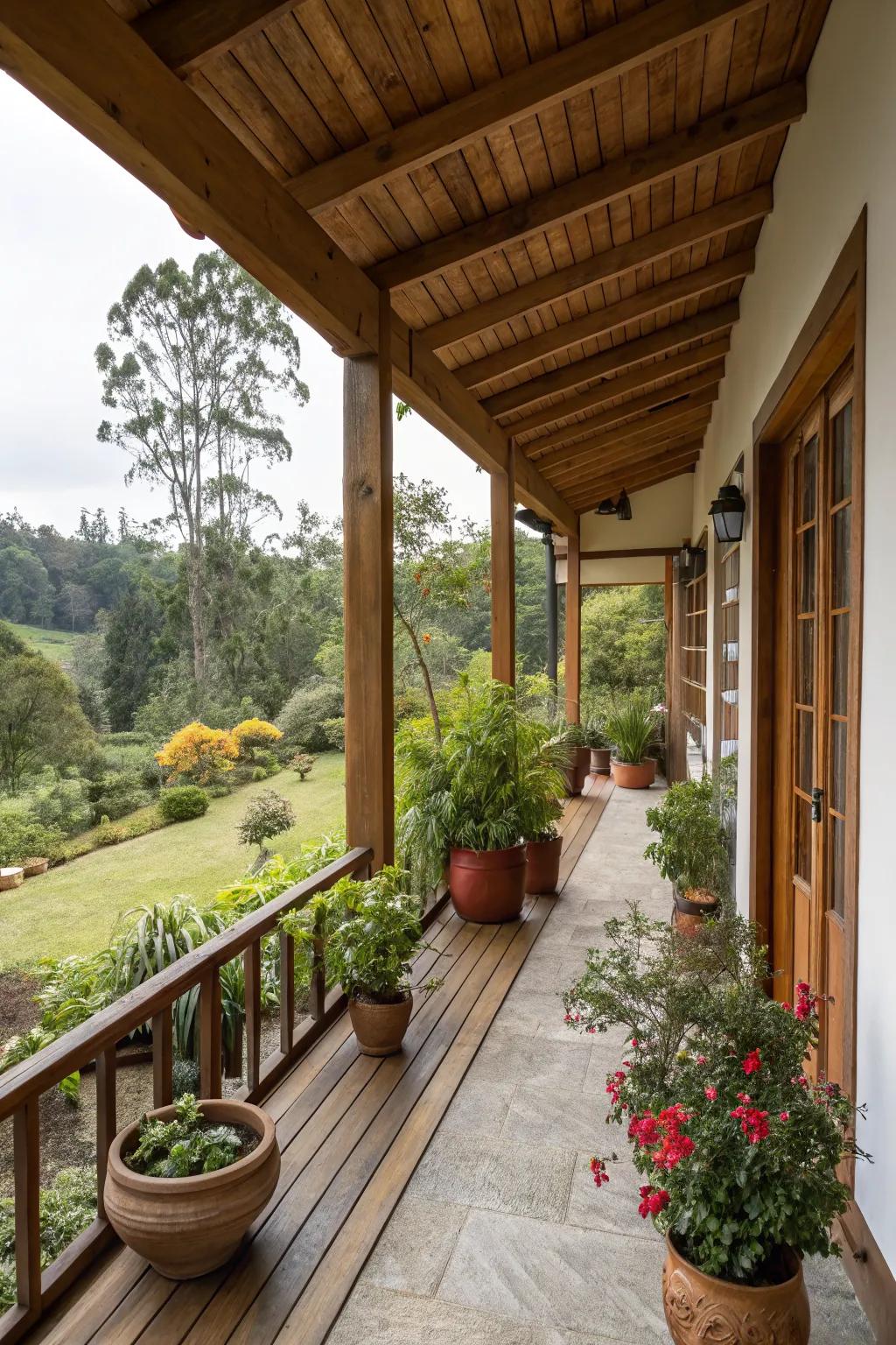 Natural elements create a seamless connection with nature.