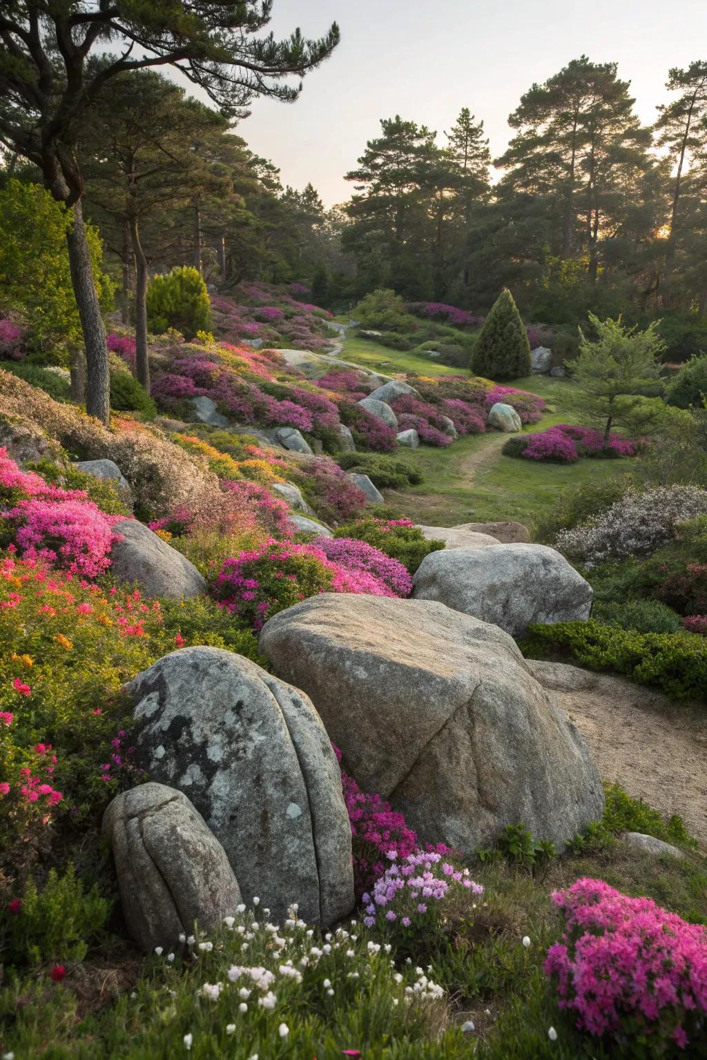 Add grandeur to your garden with natural boulders.