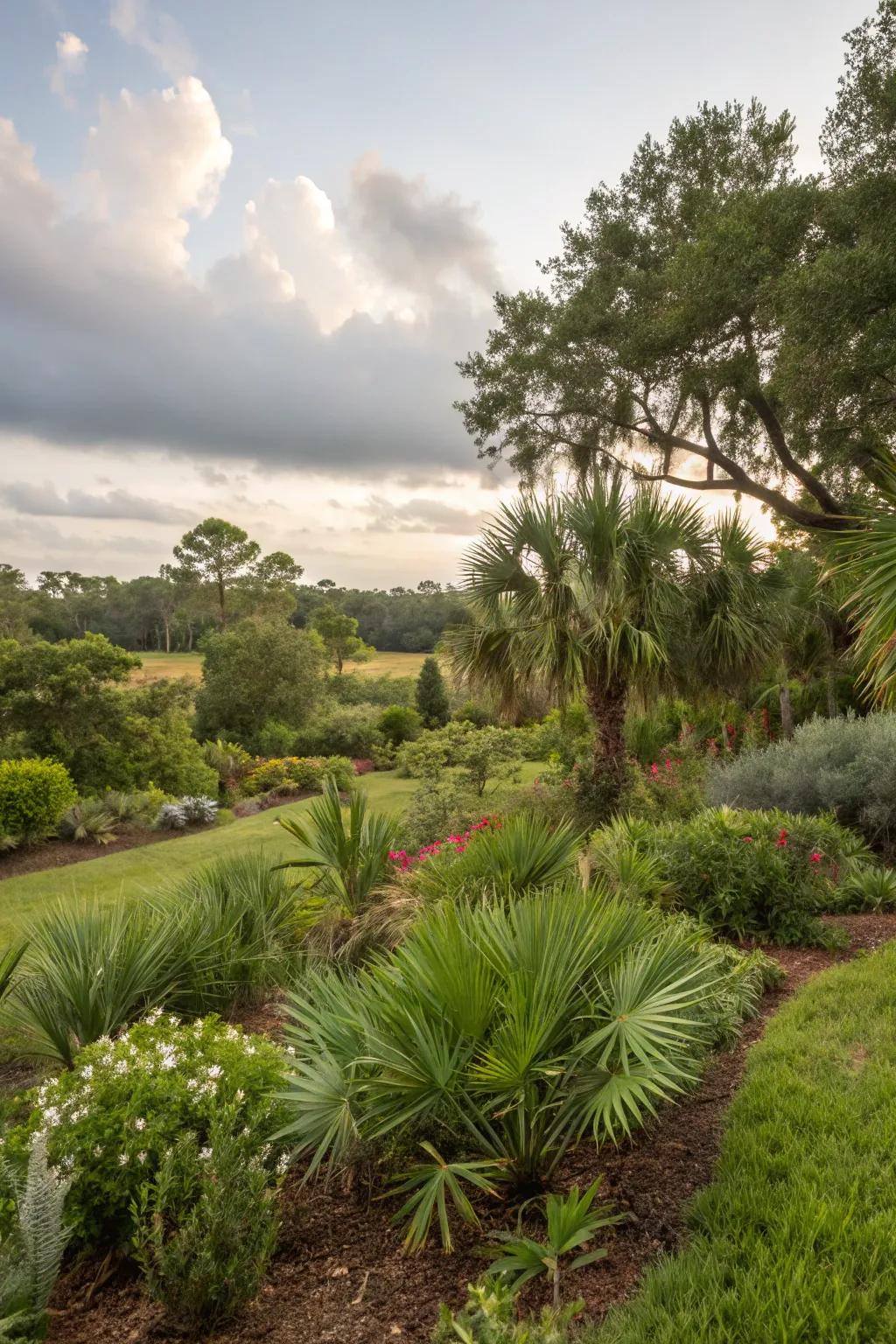 Saw palmetto and coontie are native plants that thrive in North Florida gardens.
