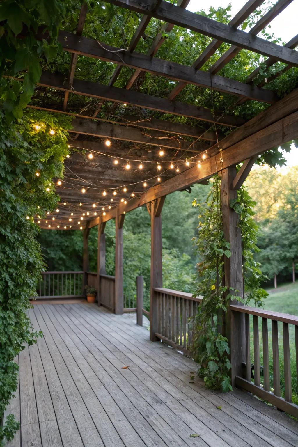 Enhance your deck with a charming pergola.