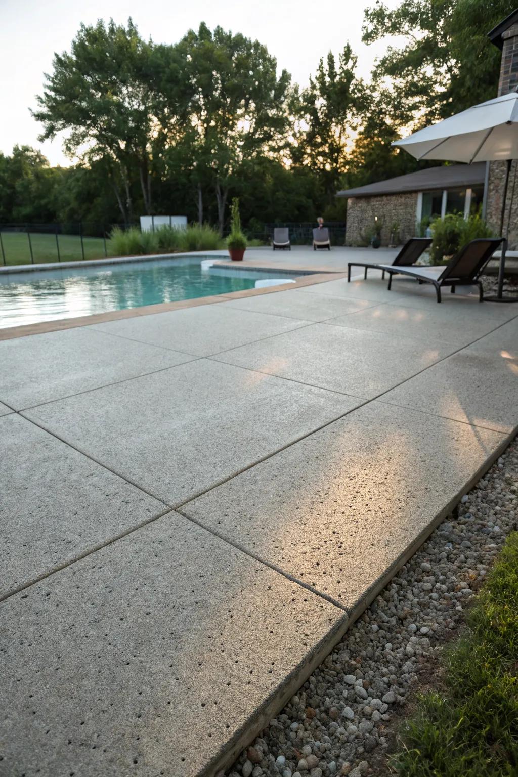 Exposed aggregate patio offering texture and style.