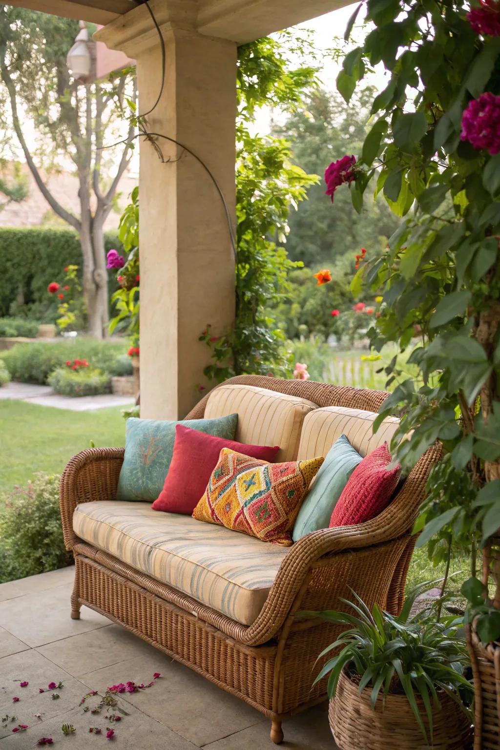 Rattan sofas offer natural elegance and comfort.