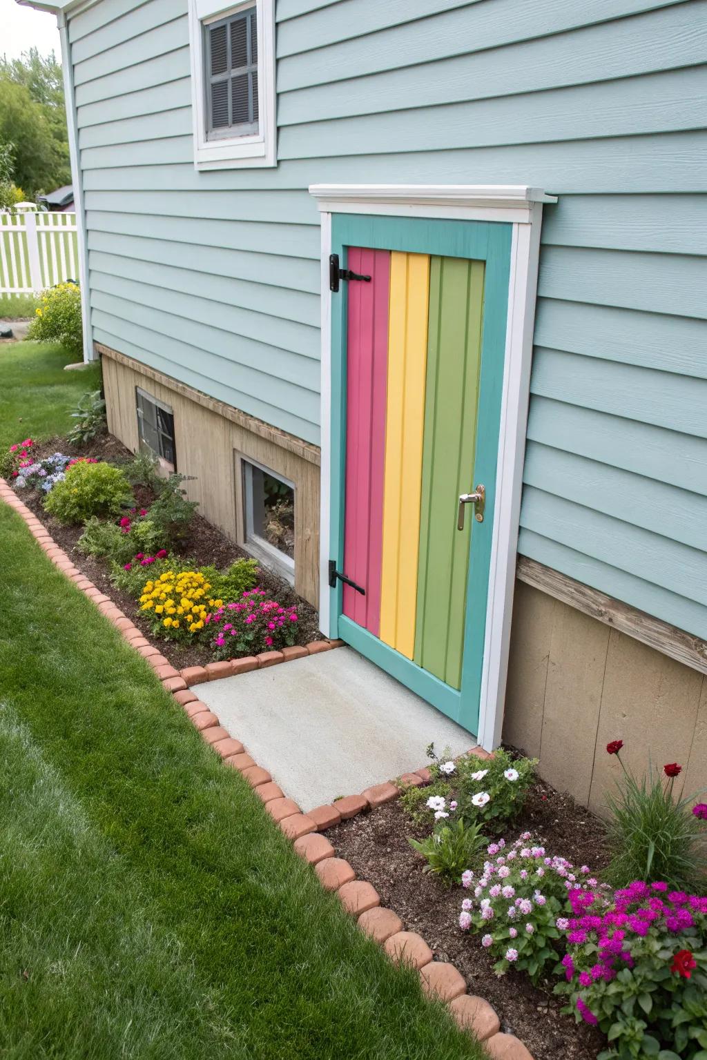 Brighten up with colorful PVC doors that blend seamlessly with your home's exterior.