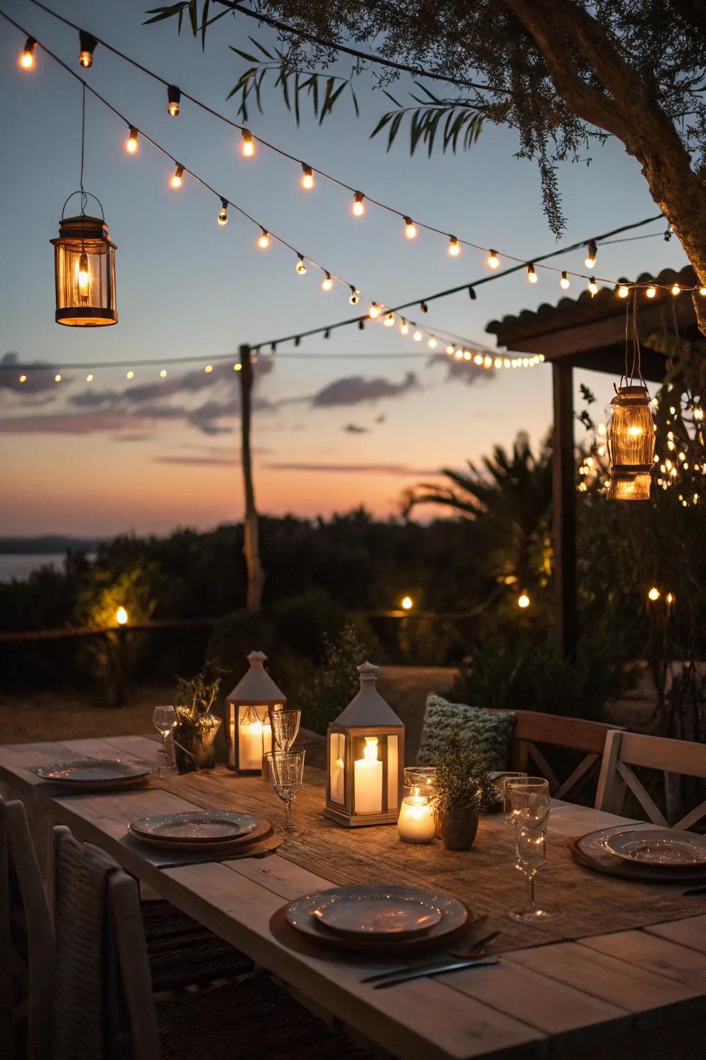 Turn your evening gatherings into a magical experience with the right lighting.