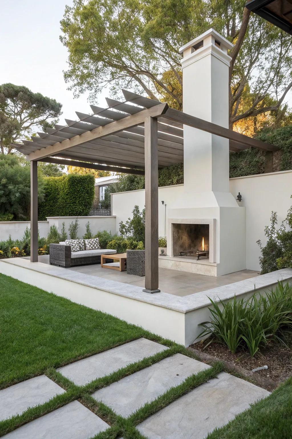 A modern minimalist setup with clean lines and neutral tones.