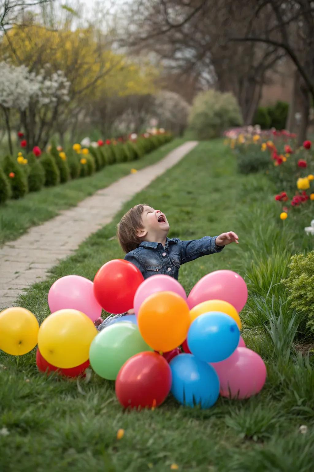 A balloon bonanza makes for vibrant and joyful photos.