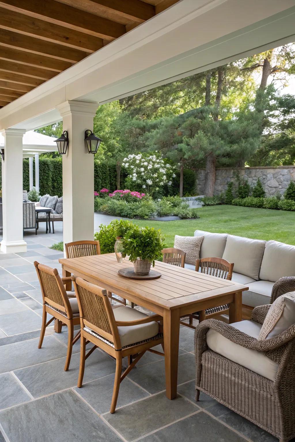Split your patio into versatile zones