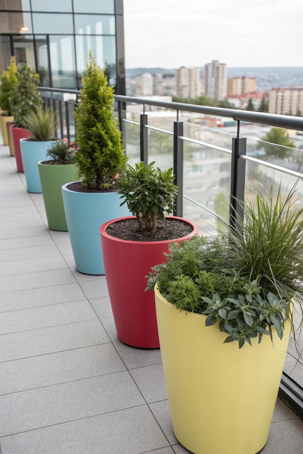 Harmonize your garden with color-coordinated containers.