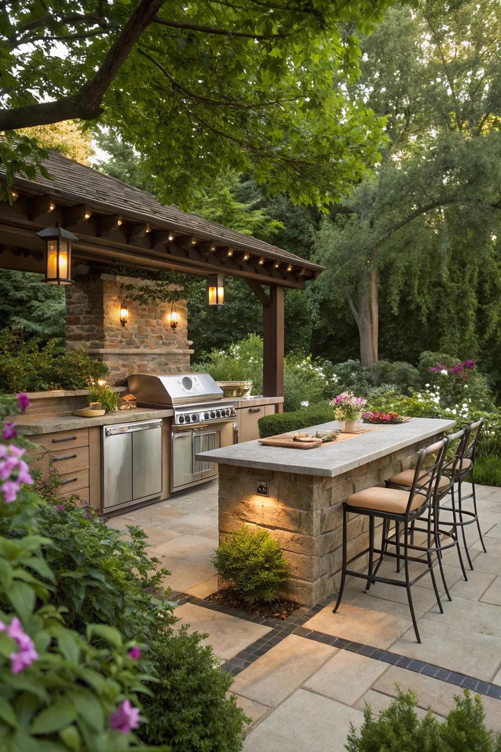 Cook up a storm with a well-equipped outdoor kitchen.