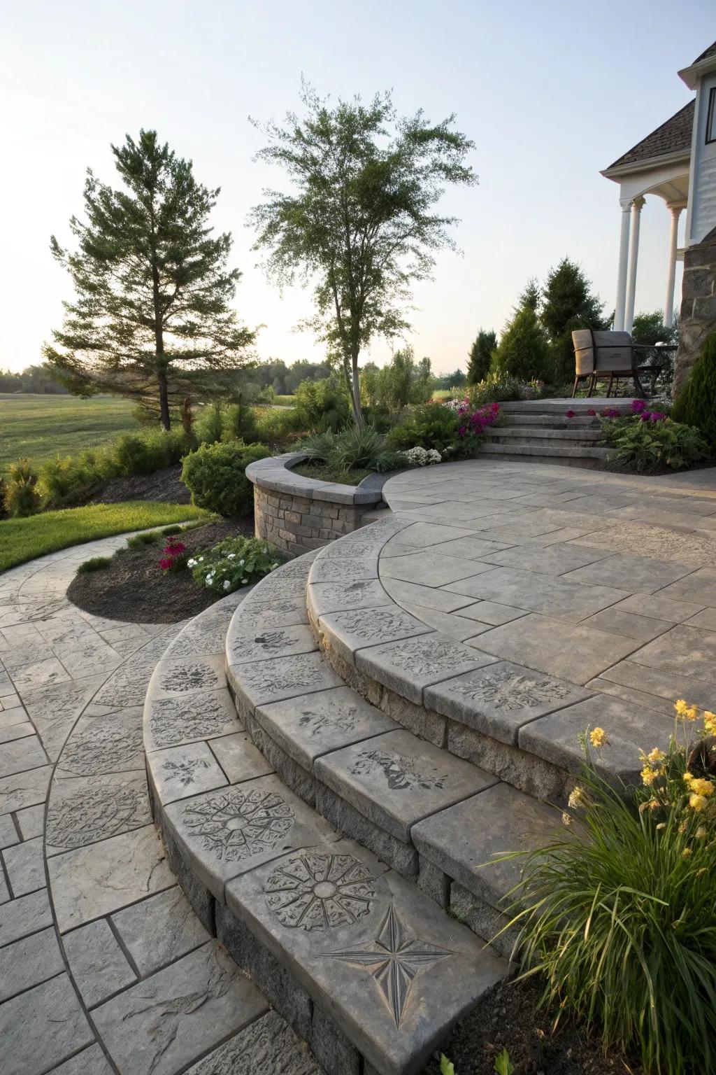 Add dimension with a multi-level patio design.