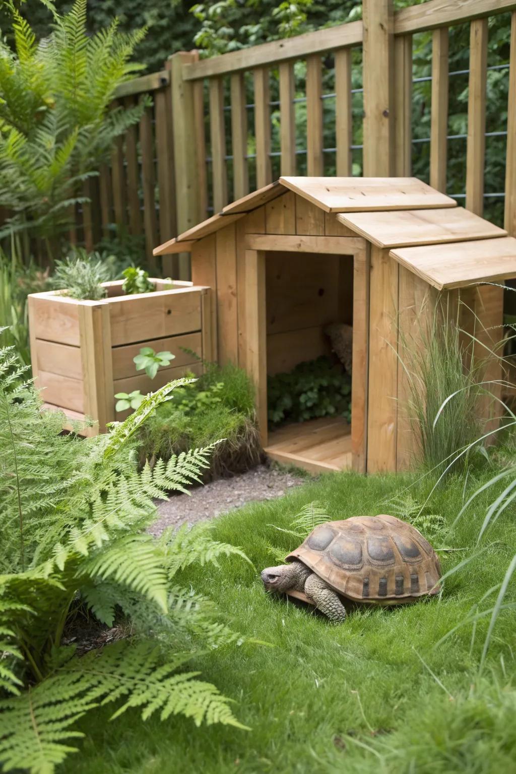 Transform your garden into a Green Oasis with this minimalist tortoise enclosure, where natural beauty meets craftsmanship.