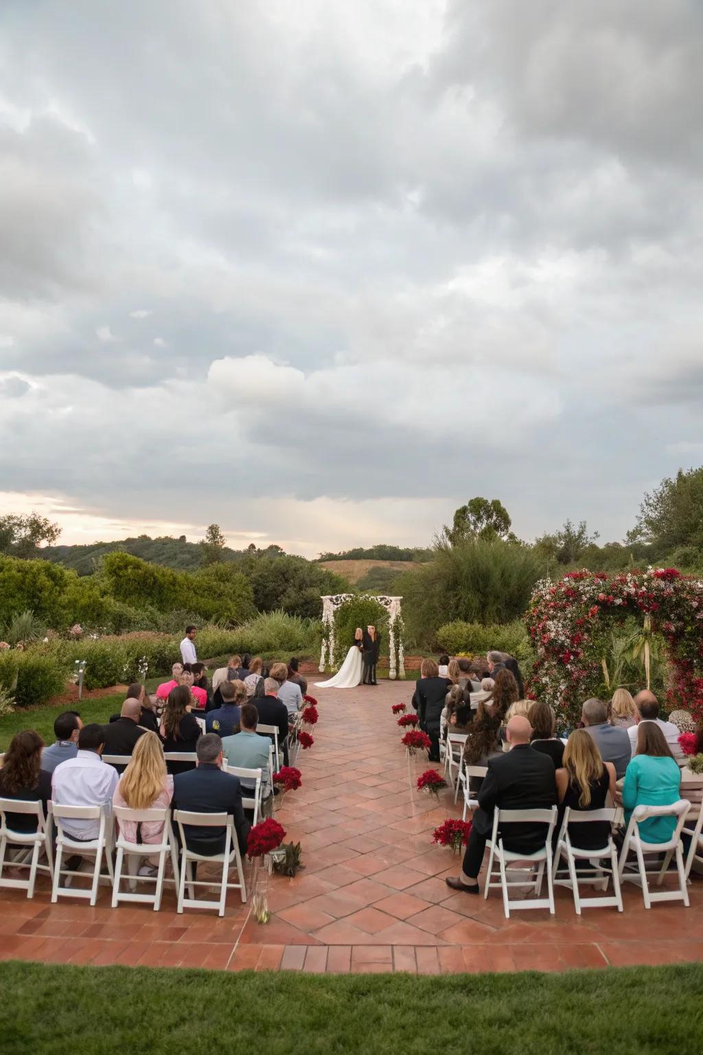 A square seating layout adds a modern edge to your ceremony.