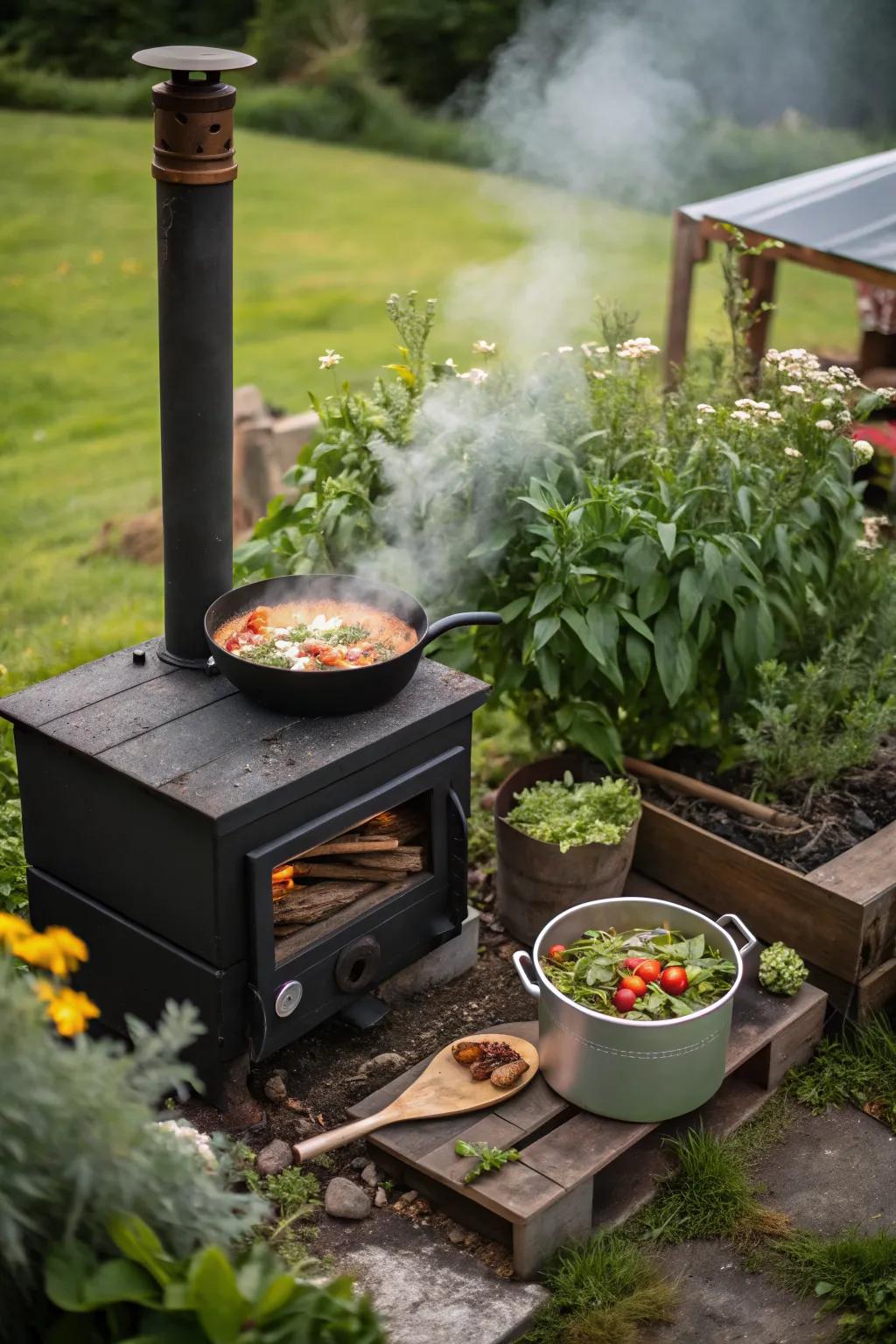 Cook and relax outdoors with a versatile stove.