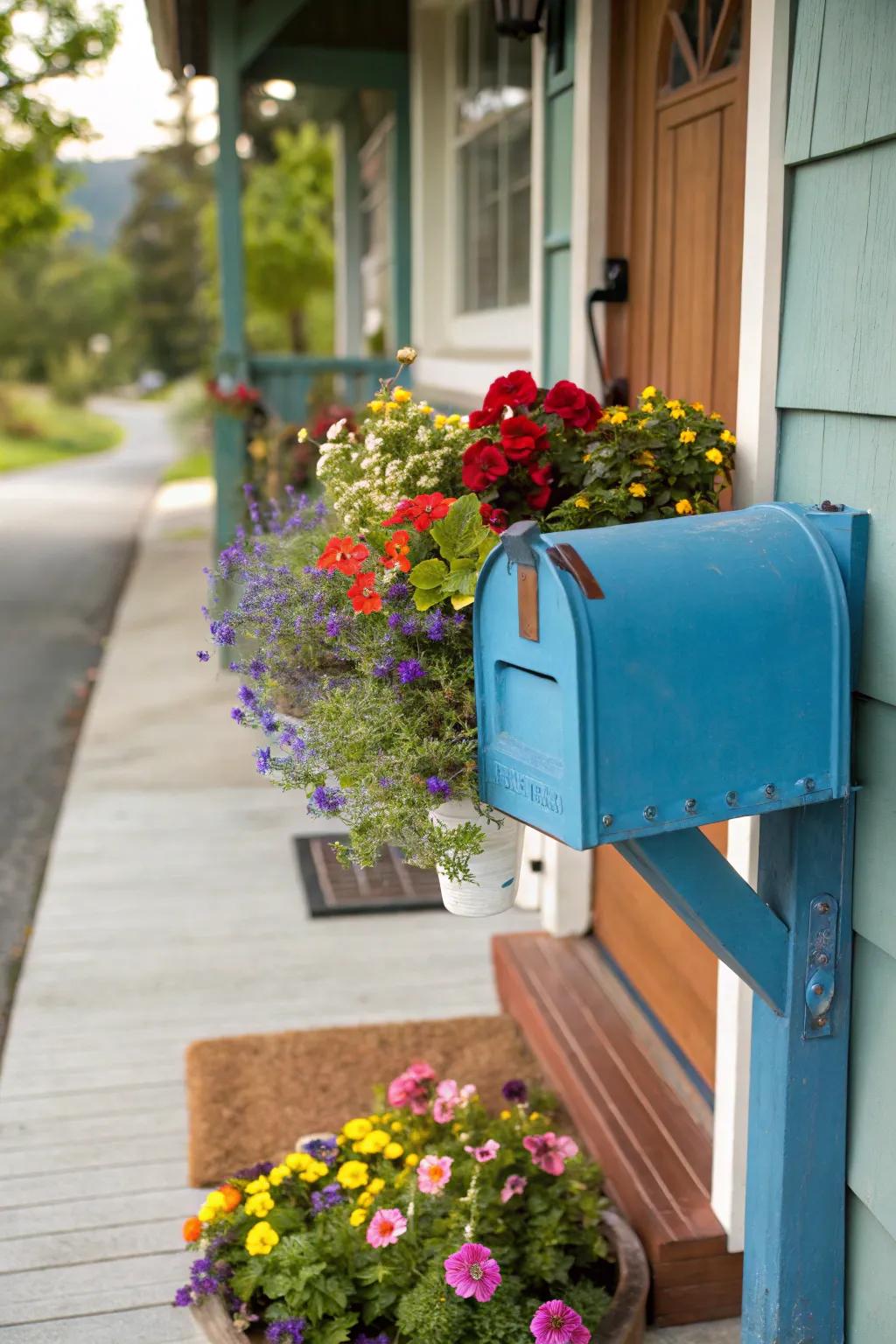 A mailbox-planter combo adding charm and utility.