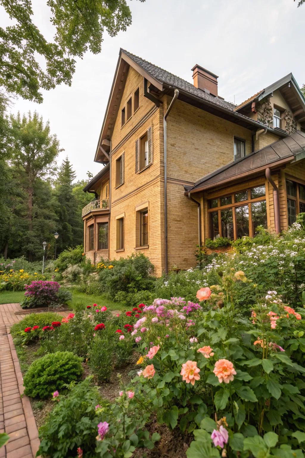 Beige painted brick adds warmth and charm.