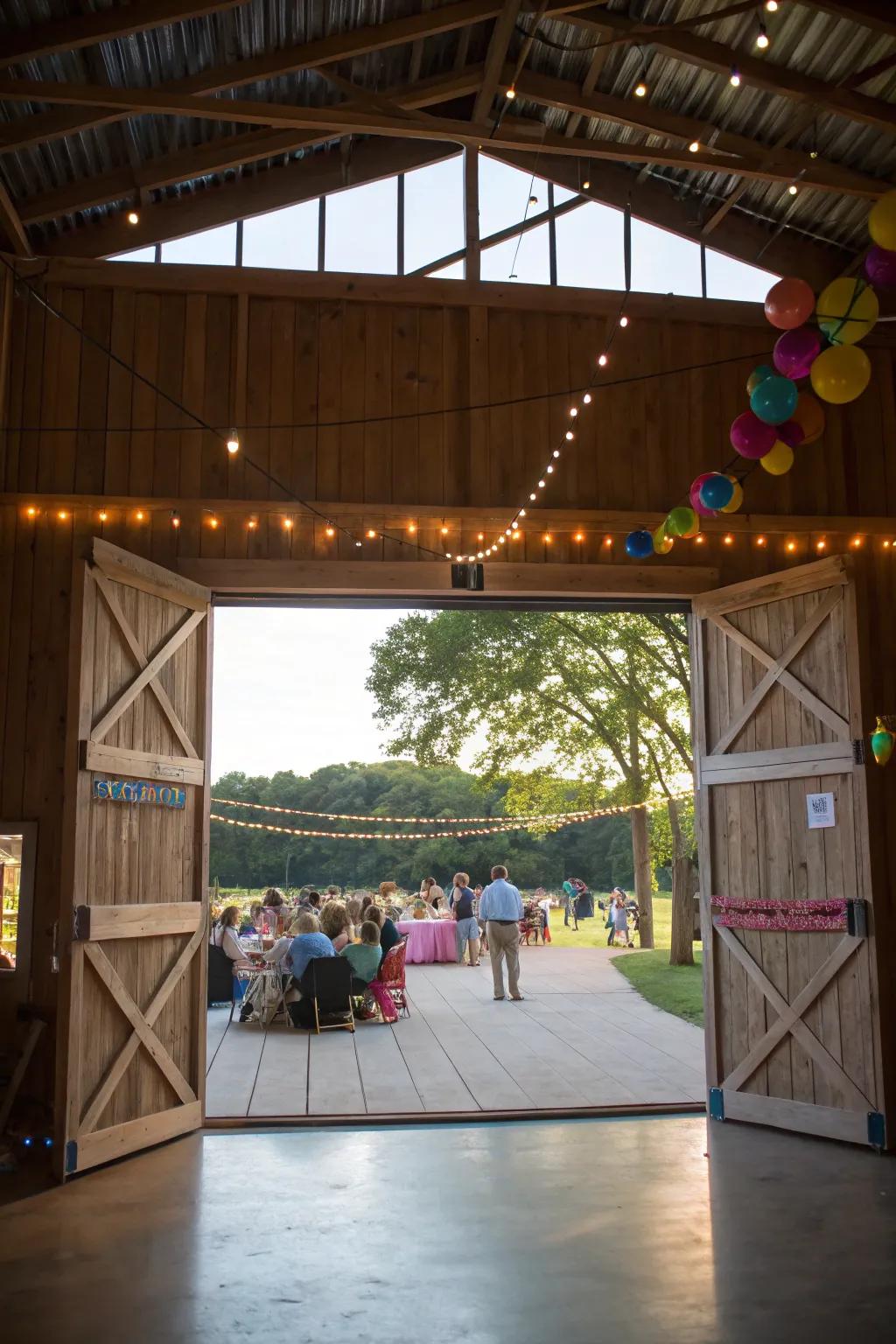 Let the outdoors in for a refreshing party experience.