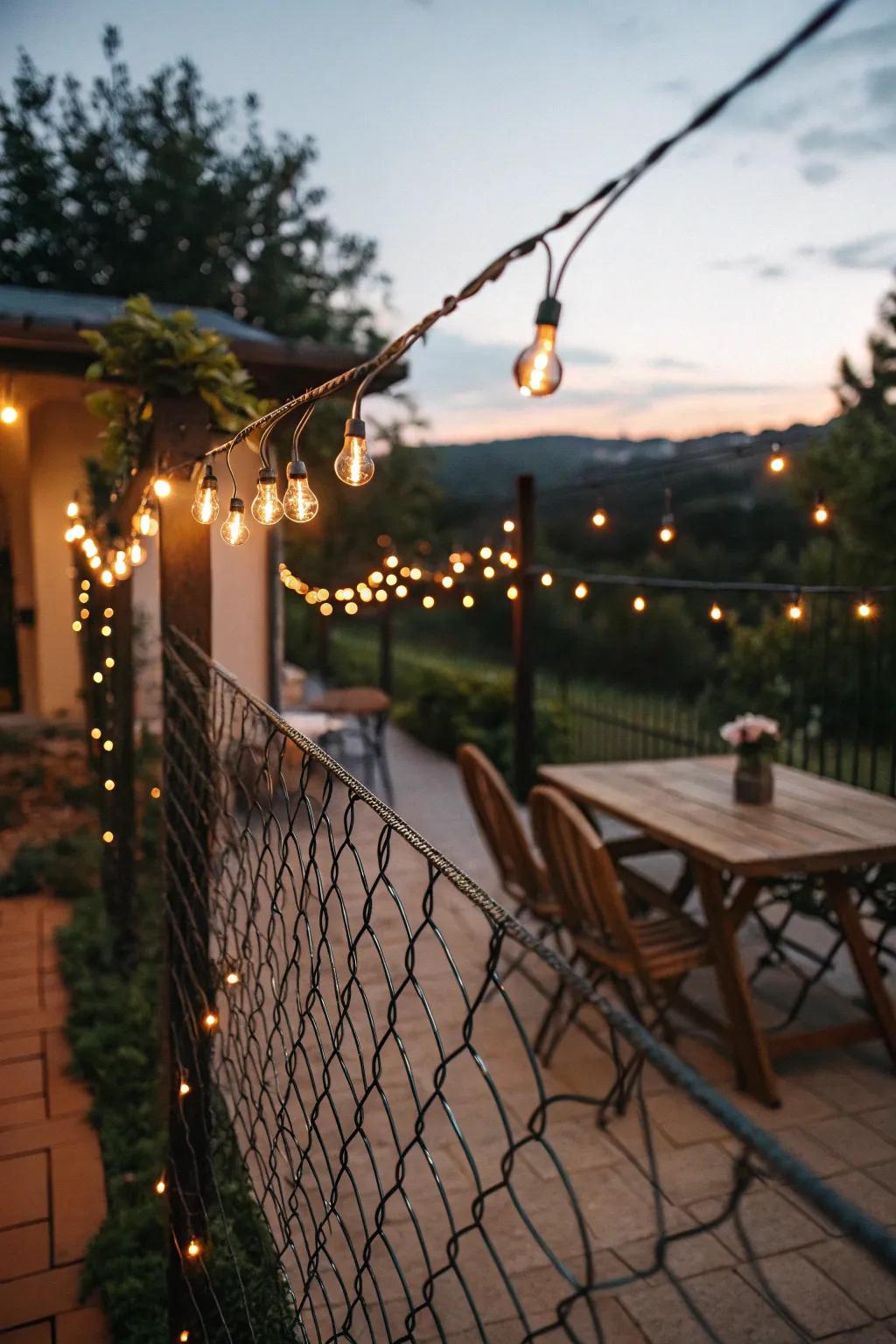 String lights add a warm and inviting atmosphere to any patio.