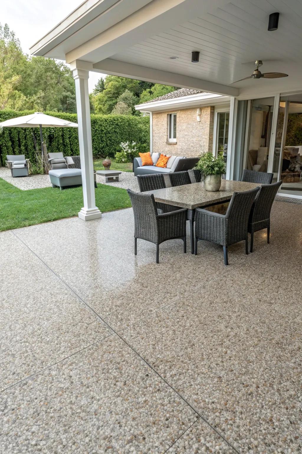 Exposed aggregate offers texture and style in one package.