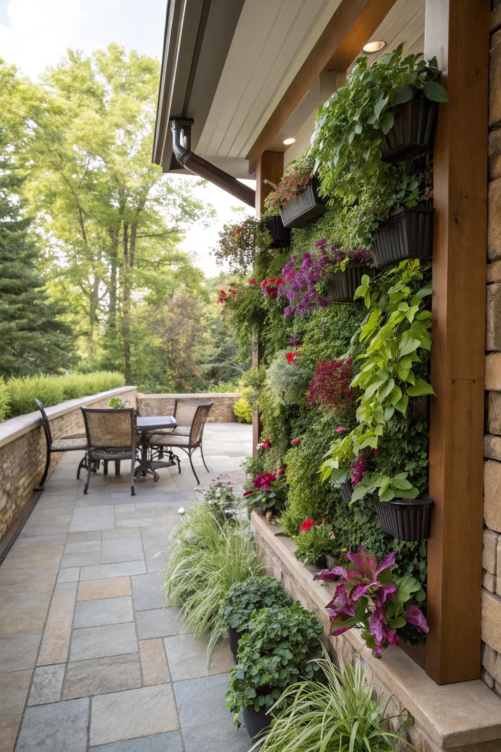 Transform your half wall into a lush vertical garden.