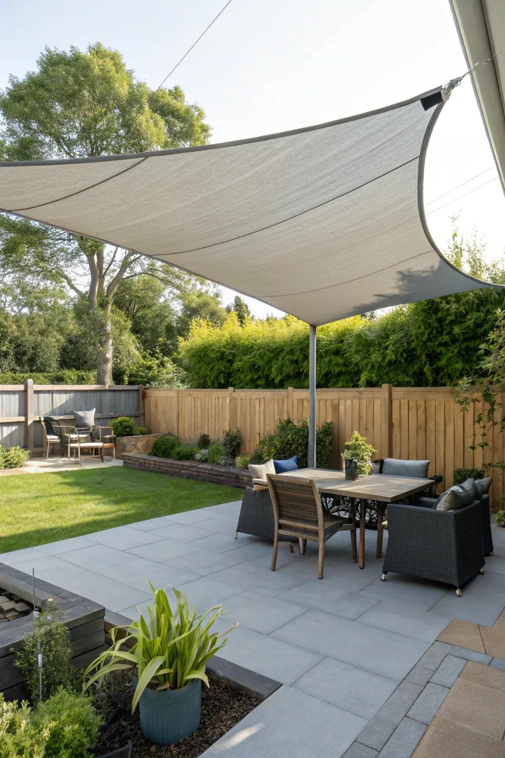 Shade sails provide flexible and stylish sun protection.