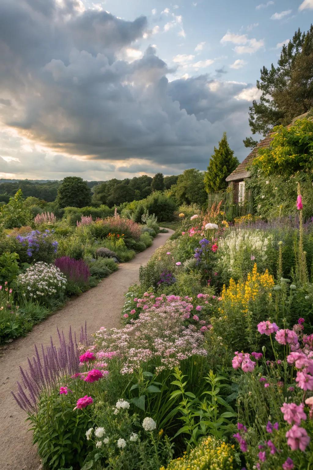 Cottage gardens offer a relaxed, natural beauty.