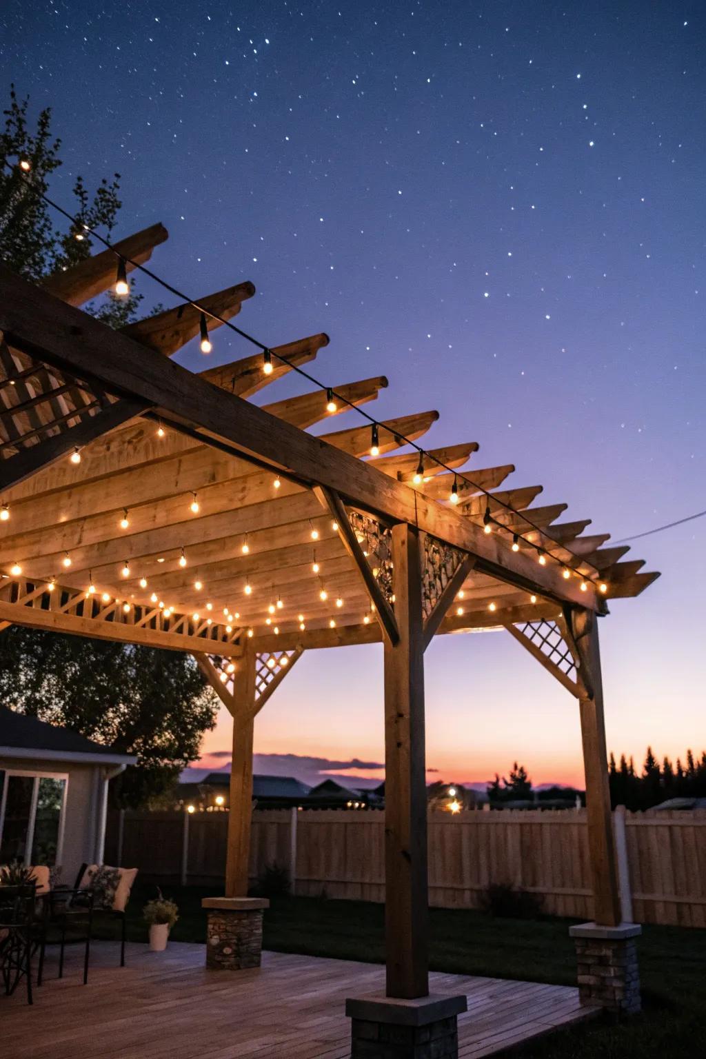 Illuminate your evenings with enchanting string lights.