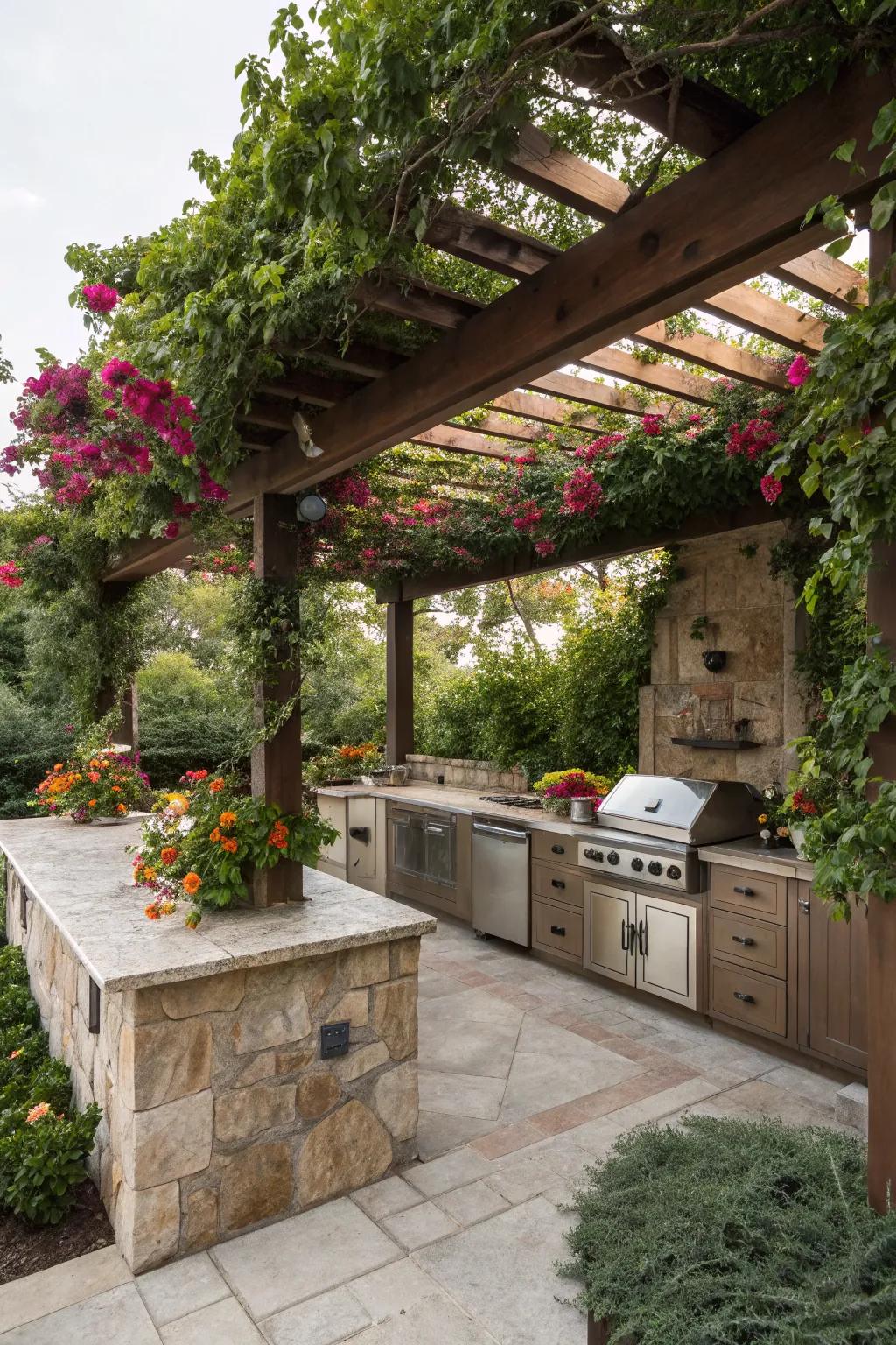 A green canopy adds a living touch to your pergola.
