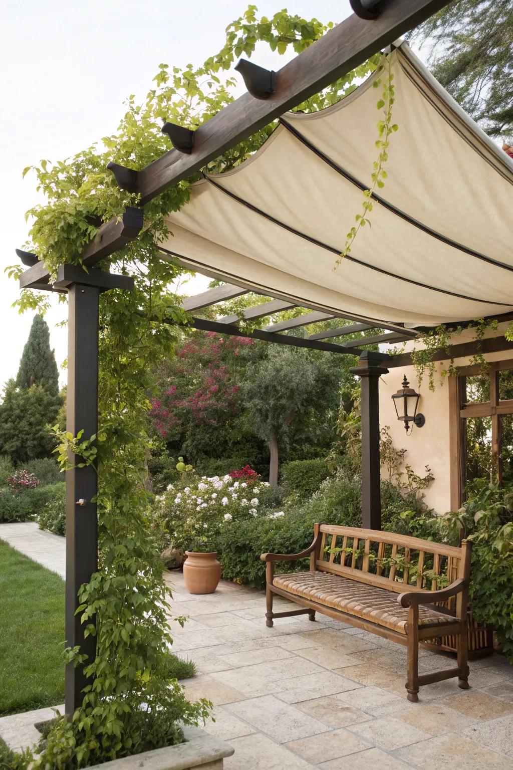 Retractable covers allow you to control the amount of shade effortlessly.