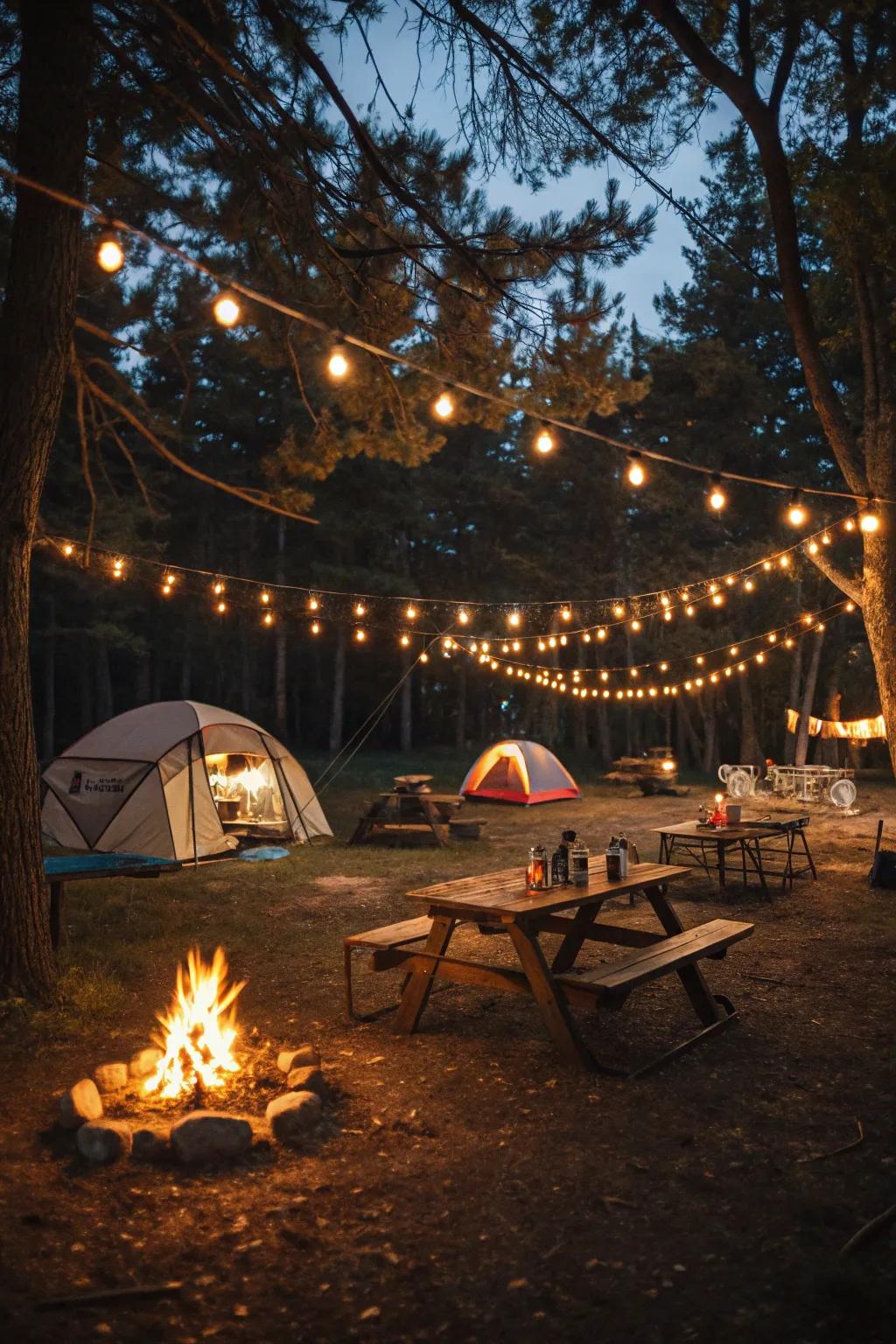 Illuminate your campsite with enchanting lighting.