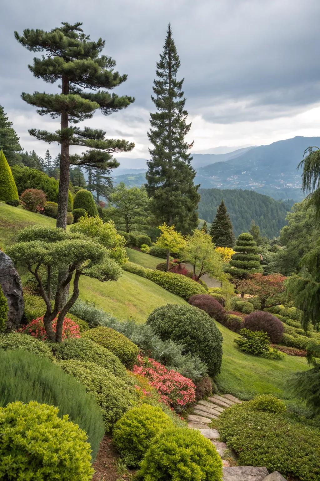 Layered vegetation creates depth and interest.
