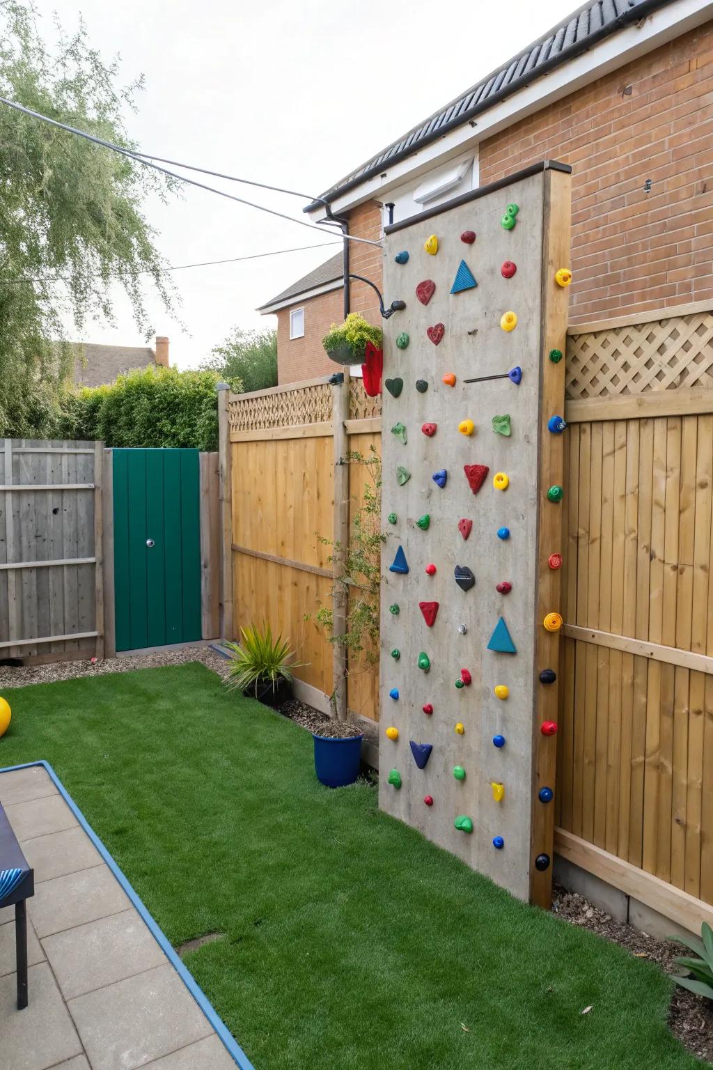 Climbing walls provide vertical fun in compact spaces.