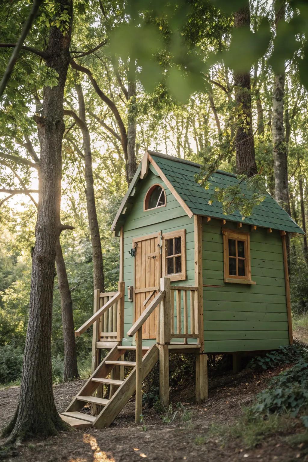 Natural greens blend beautifully with the outdoor environment.