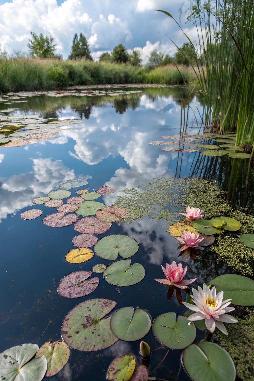 Water lilies add a touch of elegance to any pond.
