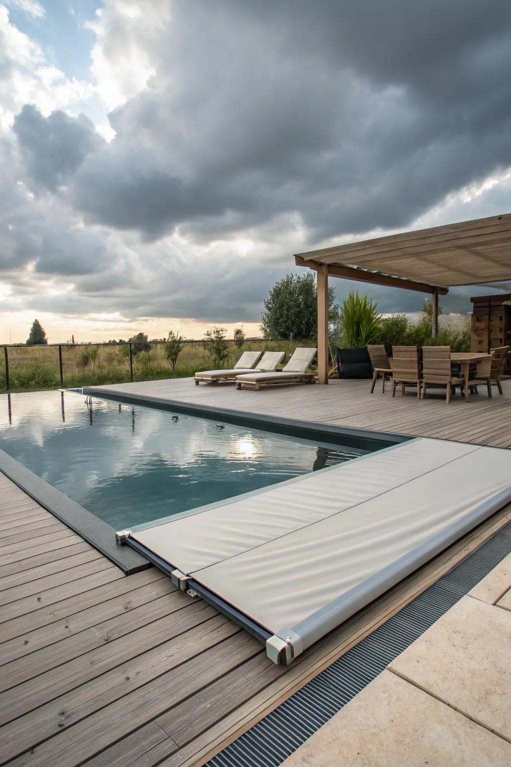 Transformative space with a sliding deck cover