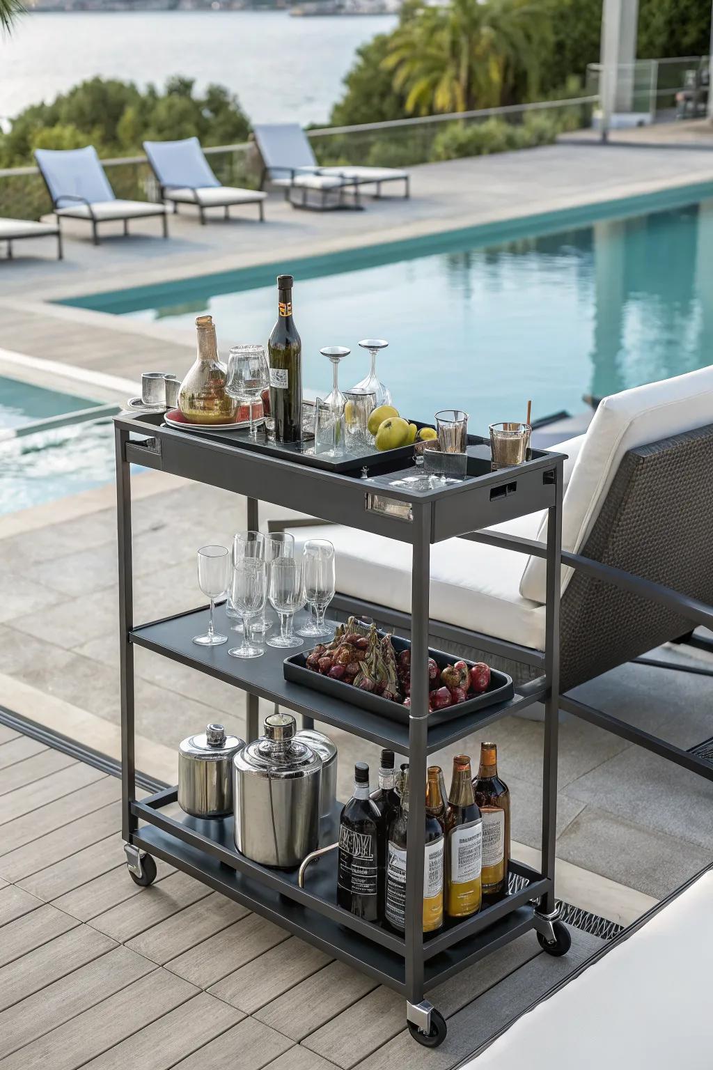 A versatile and mobile bar cart for any occasion.
