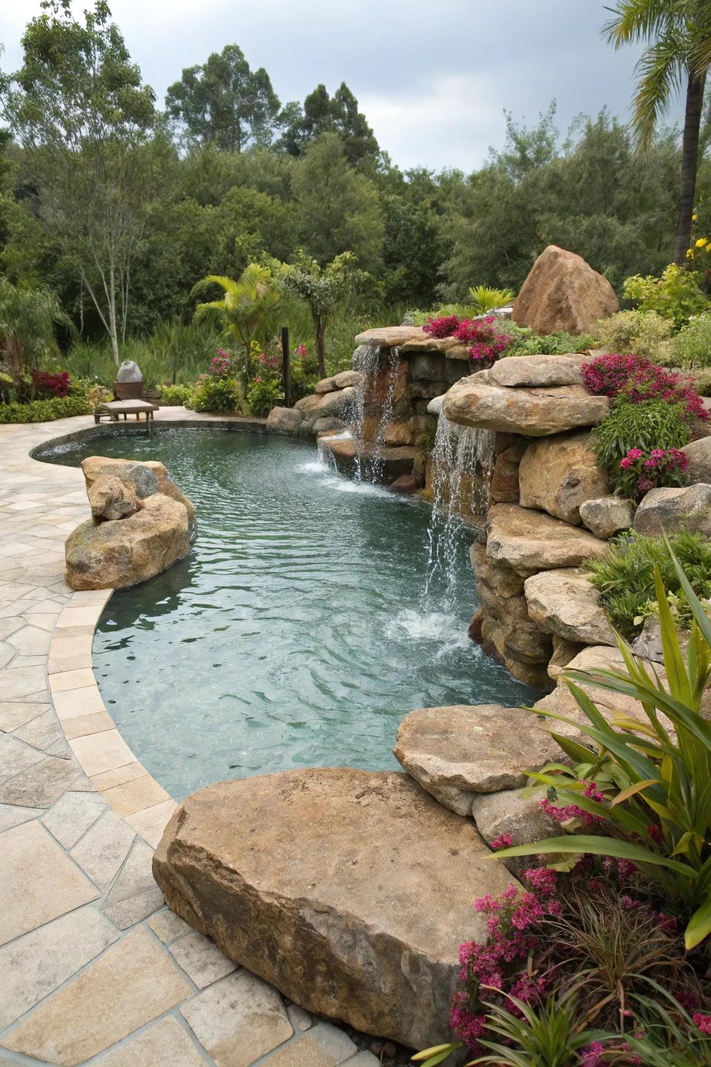 Create a tropical paradise with a freeform pool.