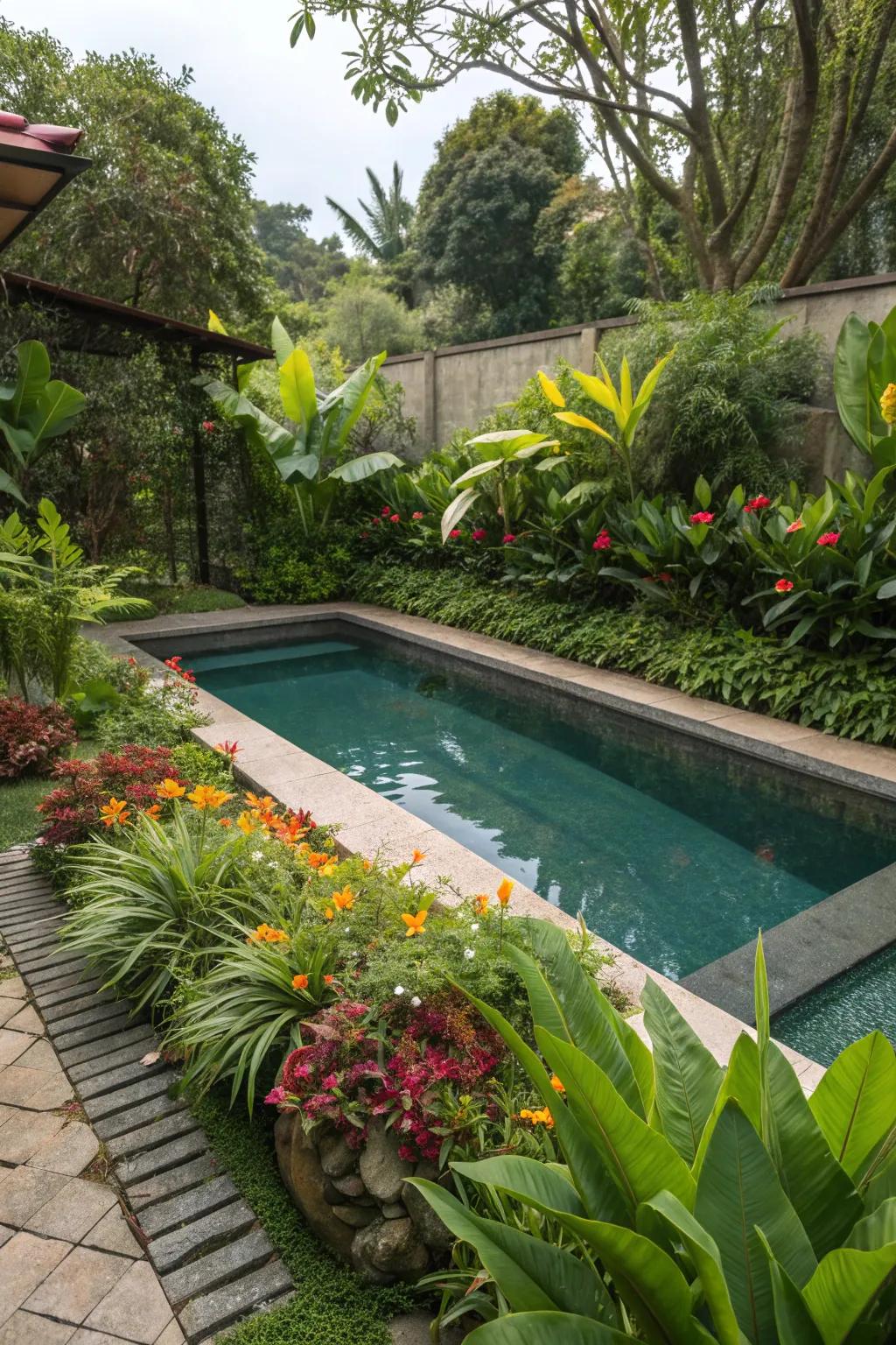 Blend your pool with the landscape for a natural retreat.