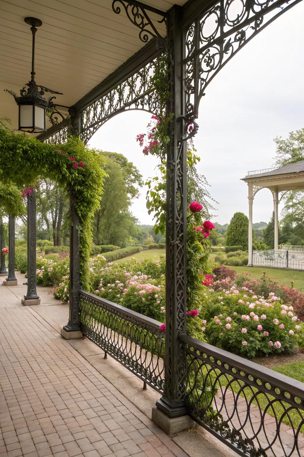 Ornate metal designs add a modern twist to traditional homes.