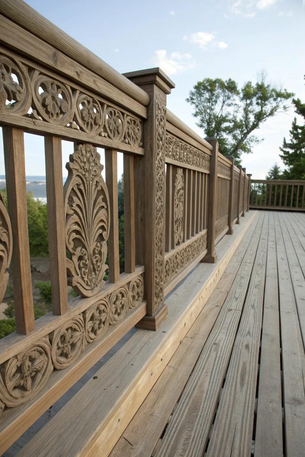 A touch of elegance: unique baluster designs in pressure treated wood.