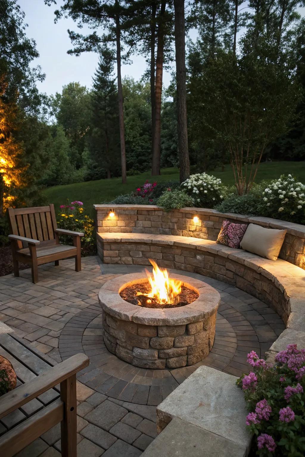 Create warmth and ambiance with a fire pit.