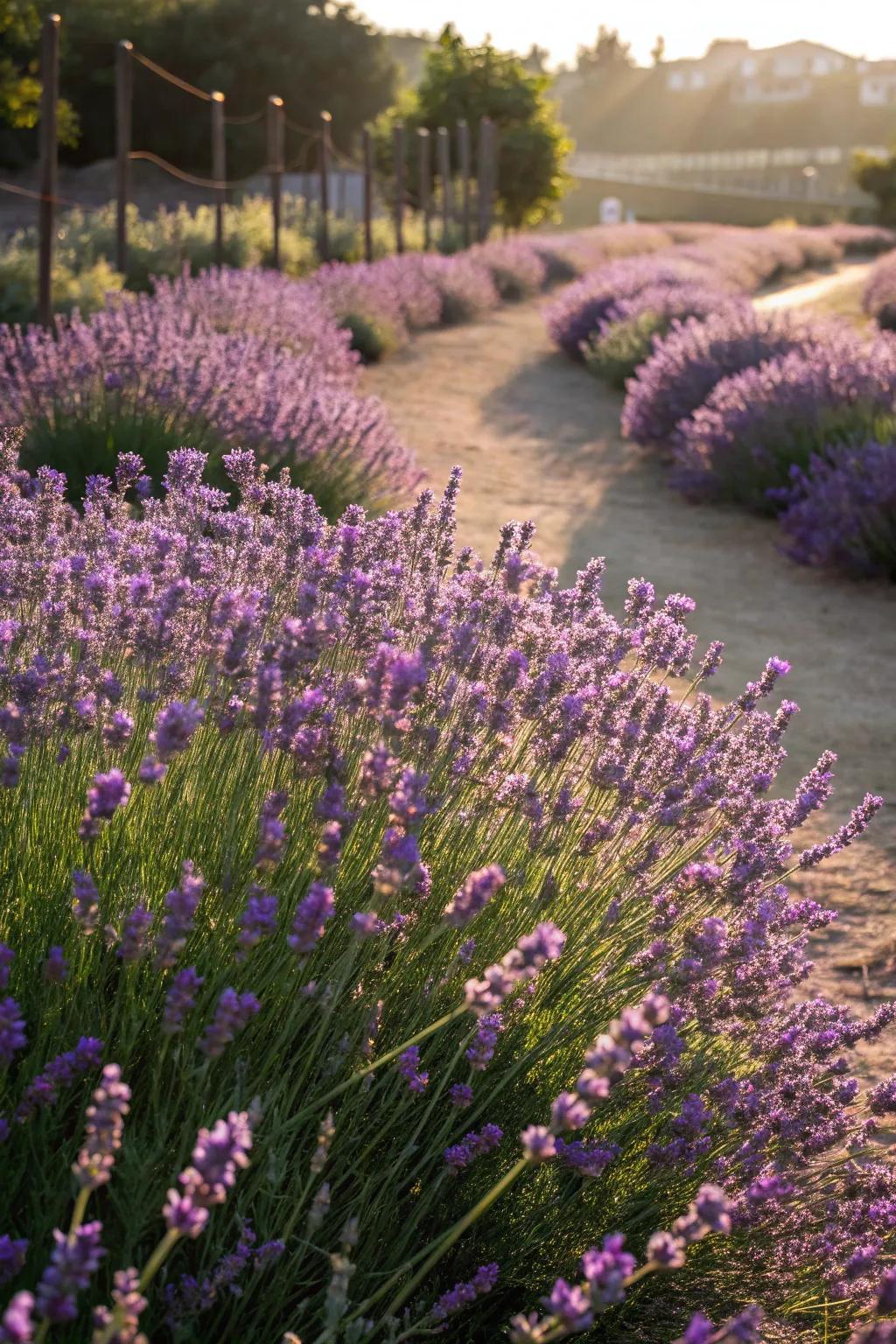 A small garden transformed into a blooming lavender field.