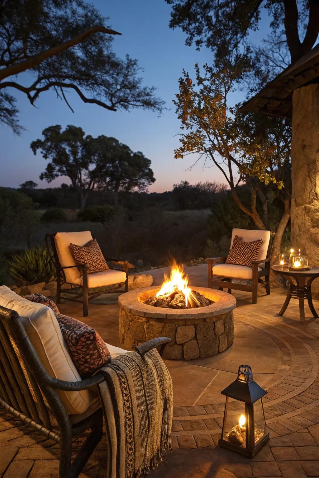 An inviting fire pit setup for memorable evenings.