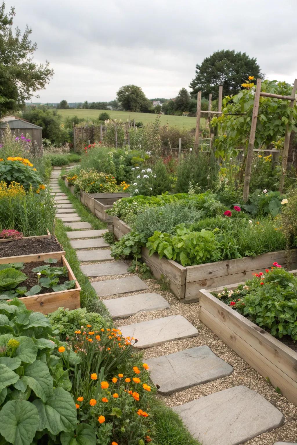 Stepping stones add charm and invite exploration.